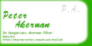 peter akerman business card