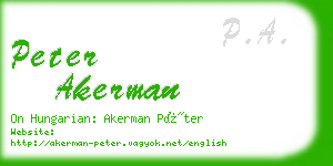 peter akerman business card